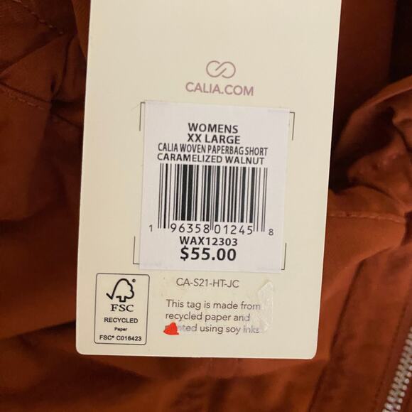 CALIA Carrie Underwood Paperbag Carmelized Walnut Shorts Women's Size XXL NWT - Picture 6 of 9